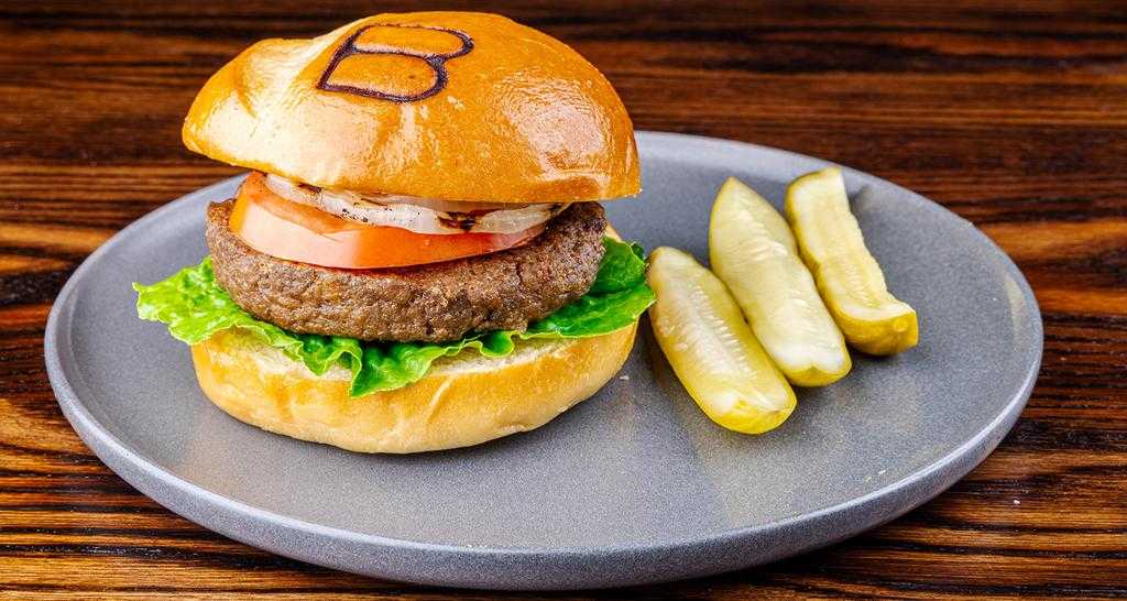 A Barbacoa house burger with pickles